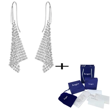 

SWA Fashion New Tassel Pierced Earrings Elegant Atmosphere Ladies Jewelry Send Girlfriend Fashion Jewelry Gift Unique Retro