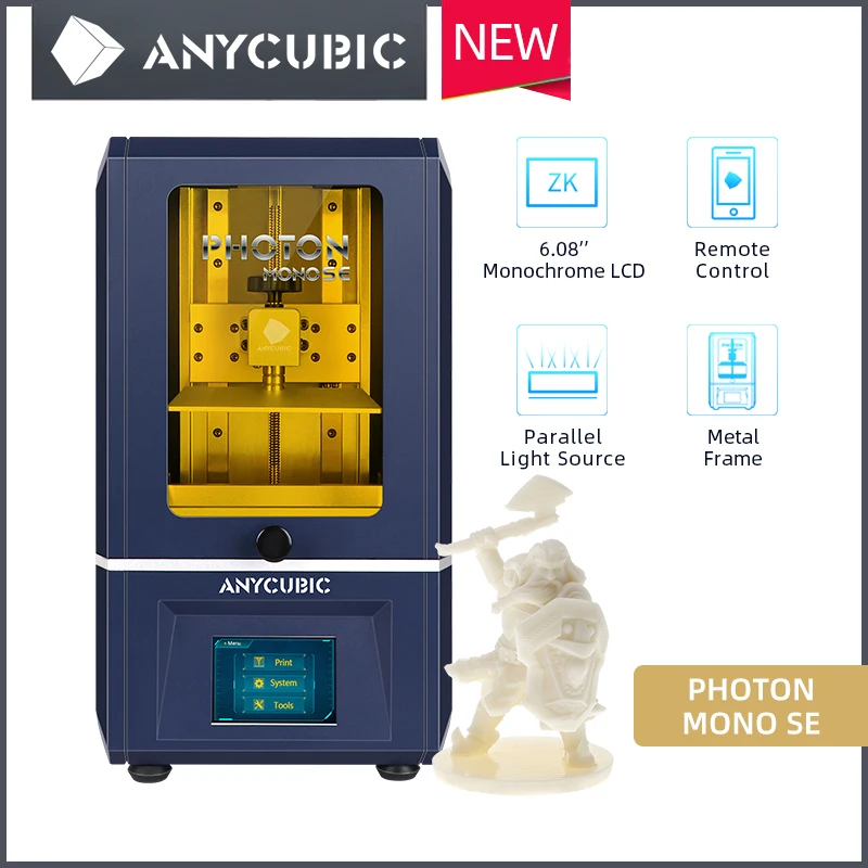 3D принтер ANYCUBIC Photon Mono SE монохромный ЖК экран 2K система УФ охлаждения быстрая
