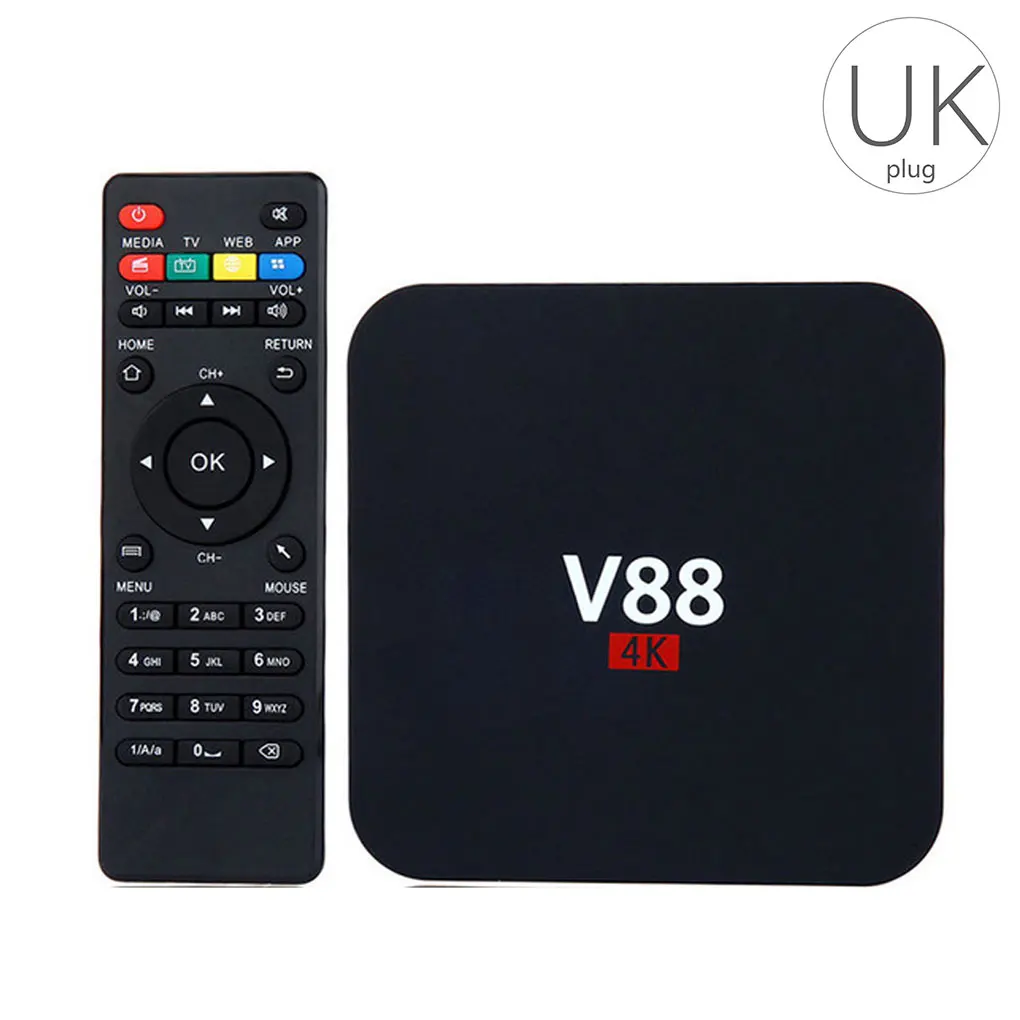 Smart TV Box Quad Core 4K HD Output WIFI 1G+8G Television Media Player Topbox Remote Control Set