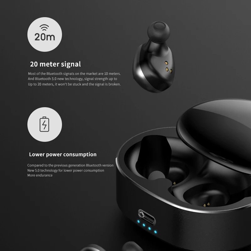 TWS 5,0 Touch Bluetooth наушники 6D стерео беспроводные наушники с шумоподавлением игровая гарнитура спортивные наушники с микрофоном