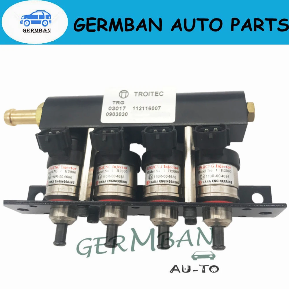 4 шт. LPG CNG Инжектор и подставка 110R 004686 для E8 H2000 67R010213 ECER 9D20 Hana Red H2001 type B 1 9 ohm