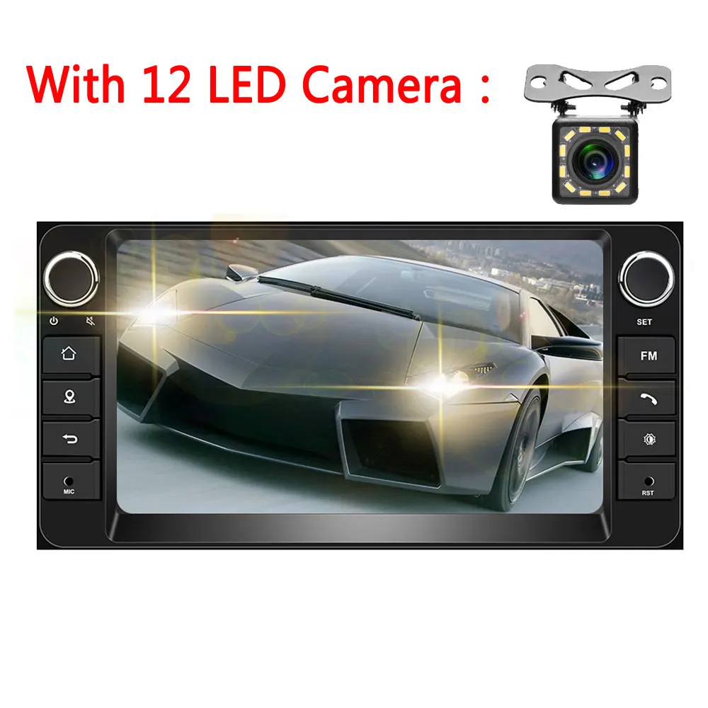 Podofo 1G+ 16G Android 8,1 Автомагнитола 7 ''автомобильное радио для машины Стерео gps MP5 MirrorLink для Toyota Corolla мультимедийный плеер - Цвет: With 12 LED Camera