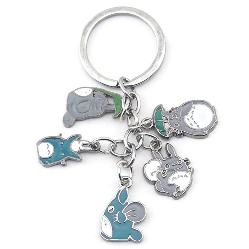 Anime Keychains Jewelry Totoro Miyazaki Small Enamel Pendant Christmas Gifts Woman For Kids