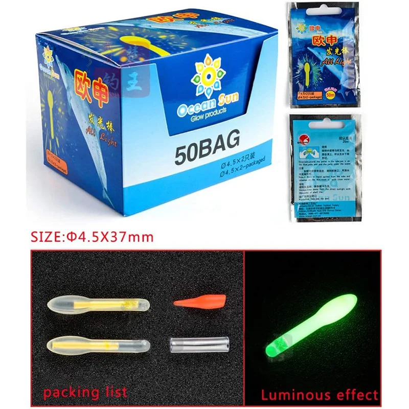 10pcs/5packs Glow Sticks Fishing Buoy Bulb Shape Luminous Float