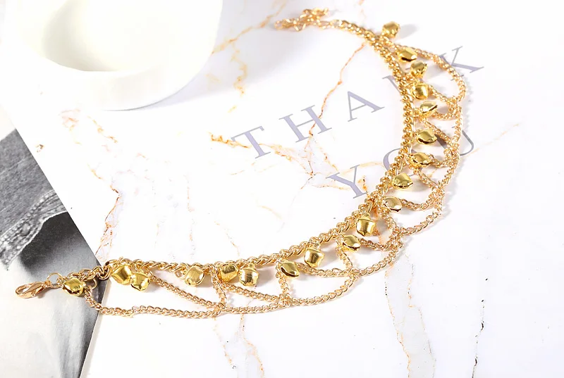 Европейский и американский стиль, персональный модный ножной браслет, женский браслет на лодыжке, волнистый колокольчик-кисточка, ножной браслет