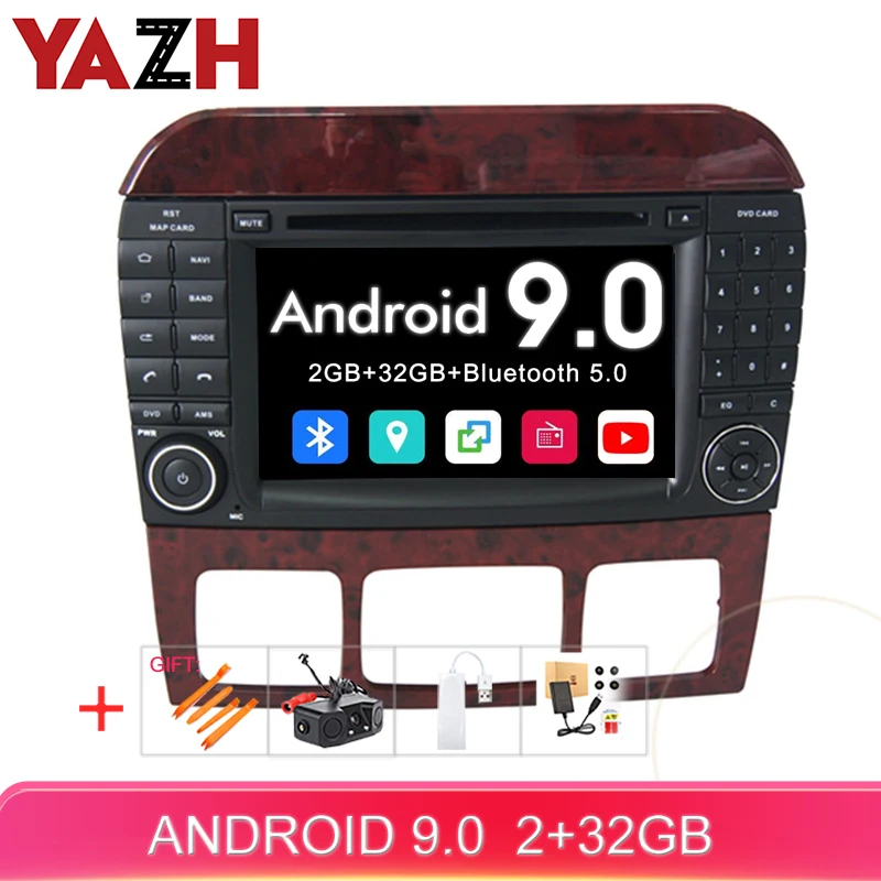 Автомобильный DVD плеер YAZH 2 Din для Mercedes Benz S class W220 1998 2005 S280 S320 S350 S400 S500 S55 GPS навигация