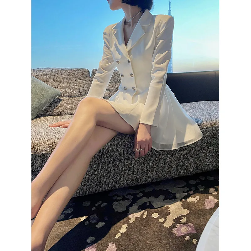 Suit dress women's new loose stitching design in spring and summer | Женская одежда