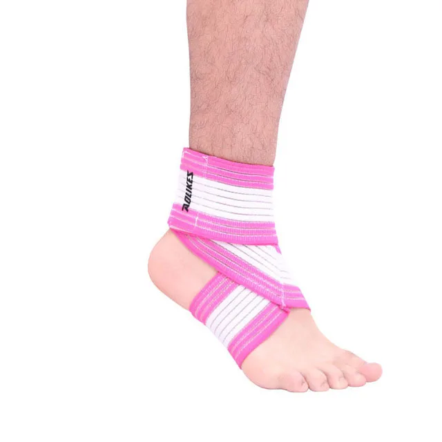 Pink White 1 шт., спортивная повязка, деформация лодыжки, эластичная поддержка лодыжки, фиксатор, защита для бега, компрессионные ремни, для спортзала, для ног, обертывание s - Цвет: Pink White