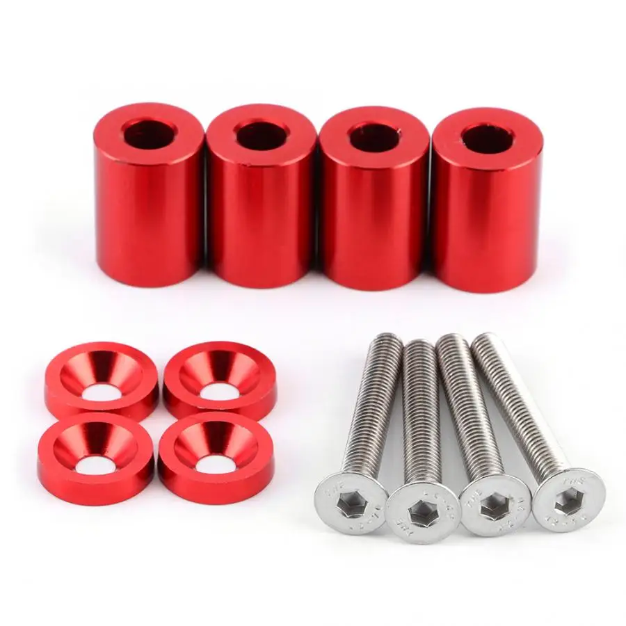Hood Vents Aluminum Alloy Bonnet Raisers Hood Vent Spacers Screws Kit Modified Parts For Racing Hood Raisers Car Accessories
