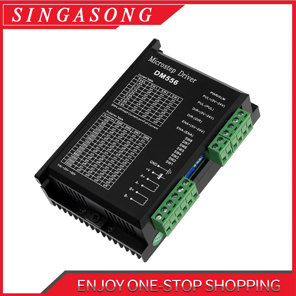 Цифровой Драйвер шагового двигателя dm556 2 фазный контроллер для NEMA23 NEMA34 5 6 А 57