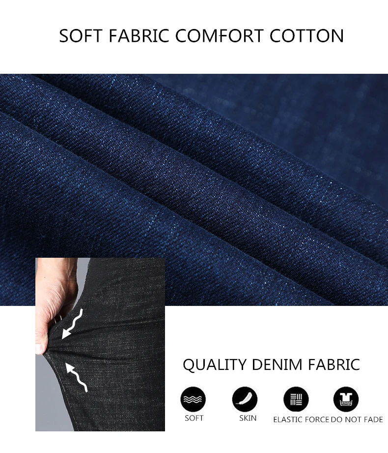 Men Fashion Winter Jeans Casual Loose Straight Business Denim Pants Stretch Thick Velvet Warm Jeans Male Fleece Trousers