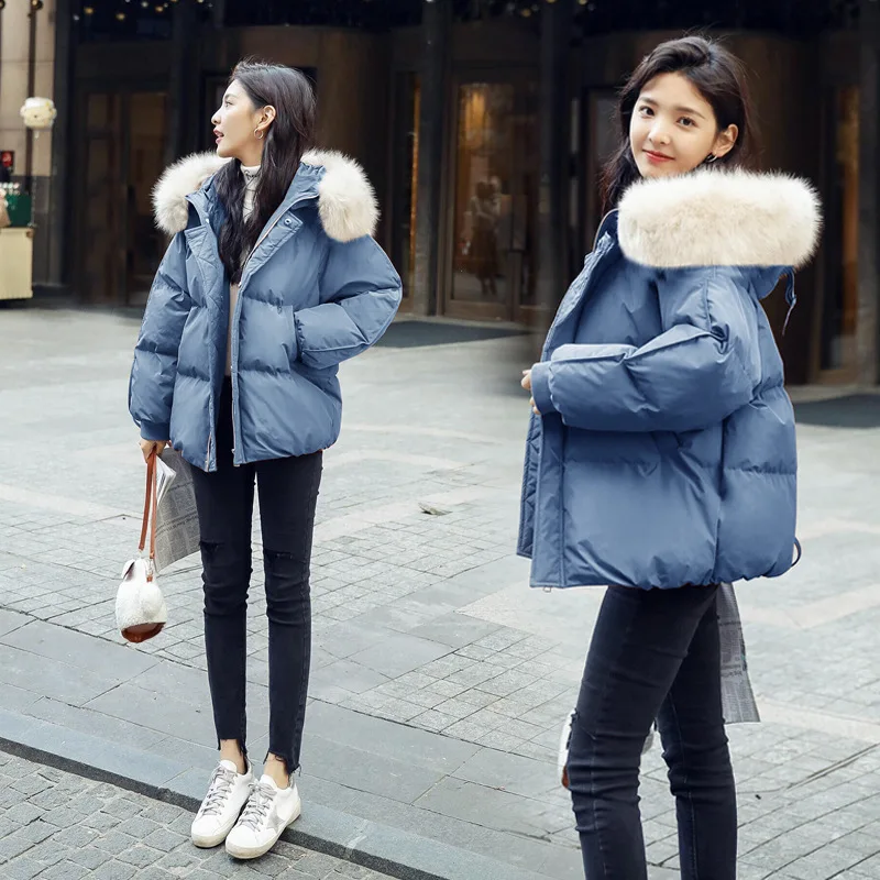 

Cotton-padded Clothes/Cotton Coat Warm Short Solid Color Long Sleeve Elegant Versatile 2019 Winter Slimming