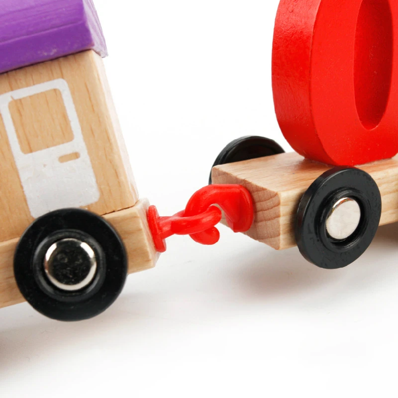 11 Pcs set Children Toddlers Digital Small Wooden Train 0 9 Number Figures Railway Model Wood 5