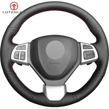 

LQTENLEO Black Artificial Leather Car Steering Wheel Cover For Suzuki Swift 2011-2017 Swift Sport 2011-2017 Vitara S 2015-2019