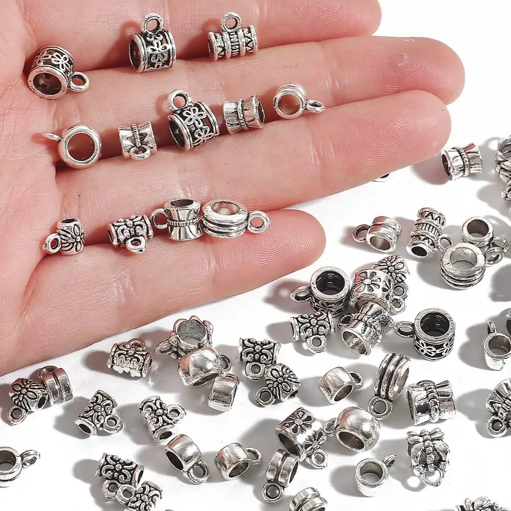 New Fashion 20Pcs/Lot Antique Silver Color Beads For Jewelry Making Bracelet Necklace Accessories Fashion Pendants DIY Findings