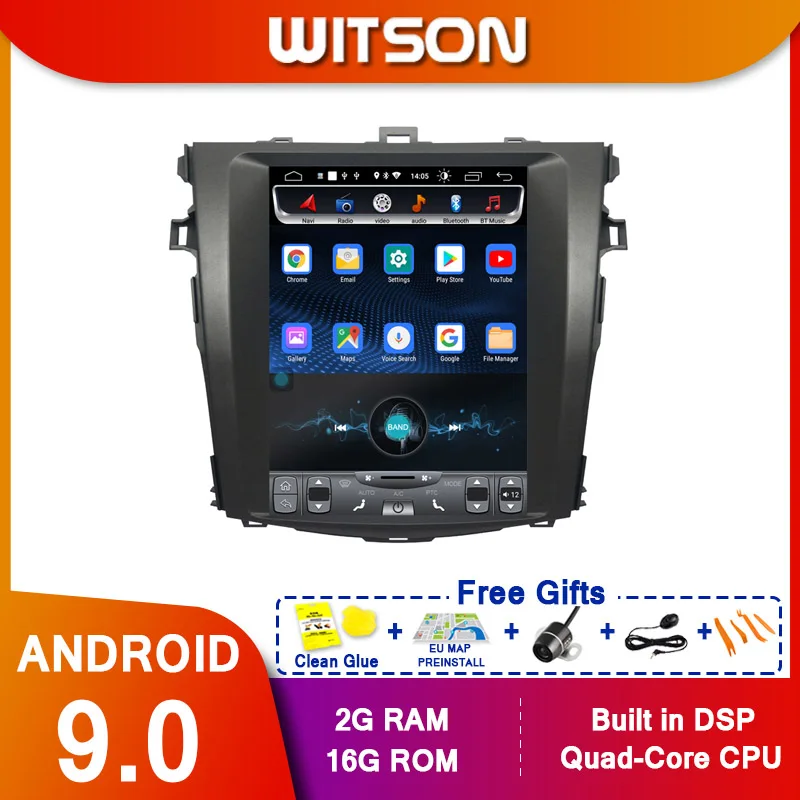 WITSON Android9.0 вертикальный экран Автомобильный мультимедийный tesla GPS навигация радио