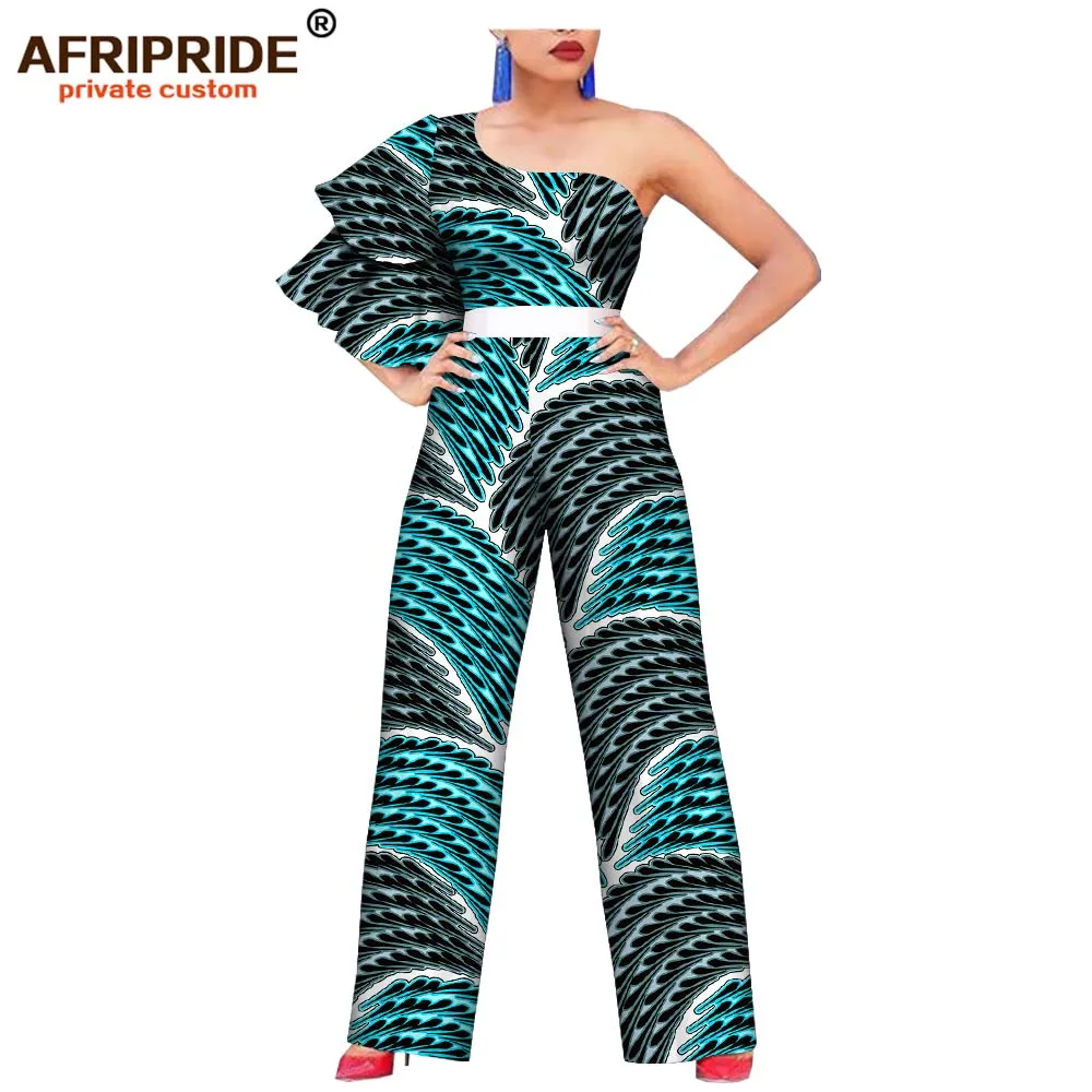 AFRIPRIDE/Африканский Женский Повседневный хлопковый комбинезон, сшитый с однородным блеском и широкими штанинами, женский комбинезон A1929002