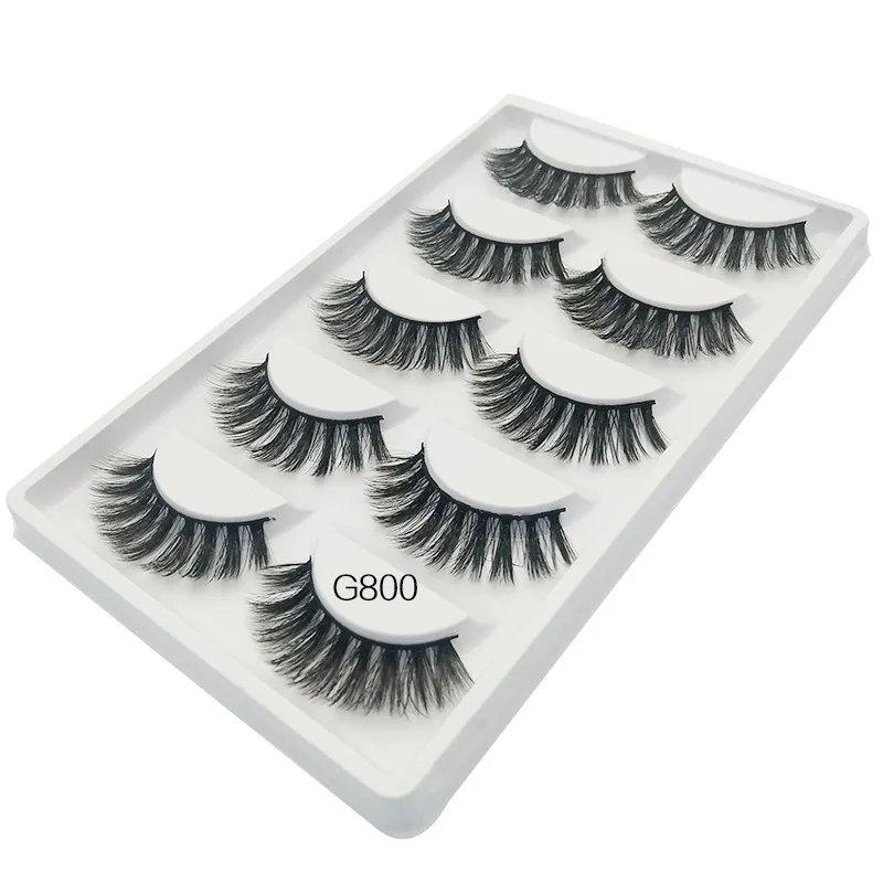 5 Pairs Luxurious Mink Hair False Eyelashes Thick Curled Full Strip Lashes Eyelash Extension Fashion Women Eyes Natural Makeup