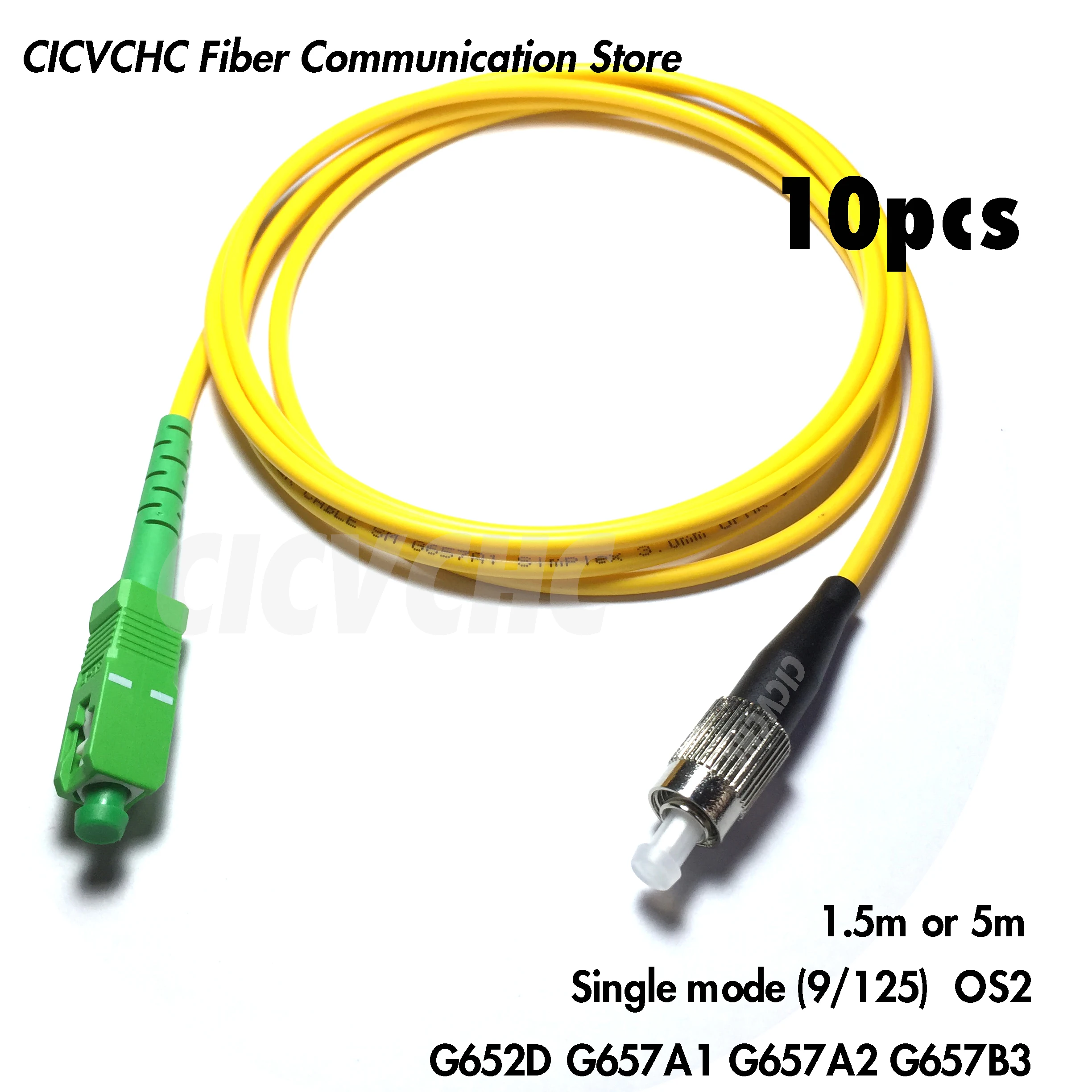 10 шт. FC/UPC-SC/APC-Fiber Patchcord-SM(9/125) G657B3, G657A2, G657A1, G652D-3.0mm кабель/перемычка