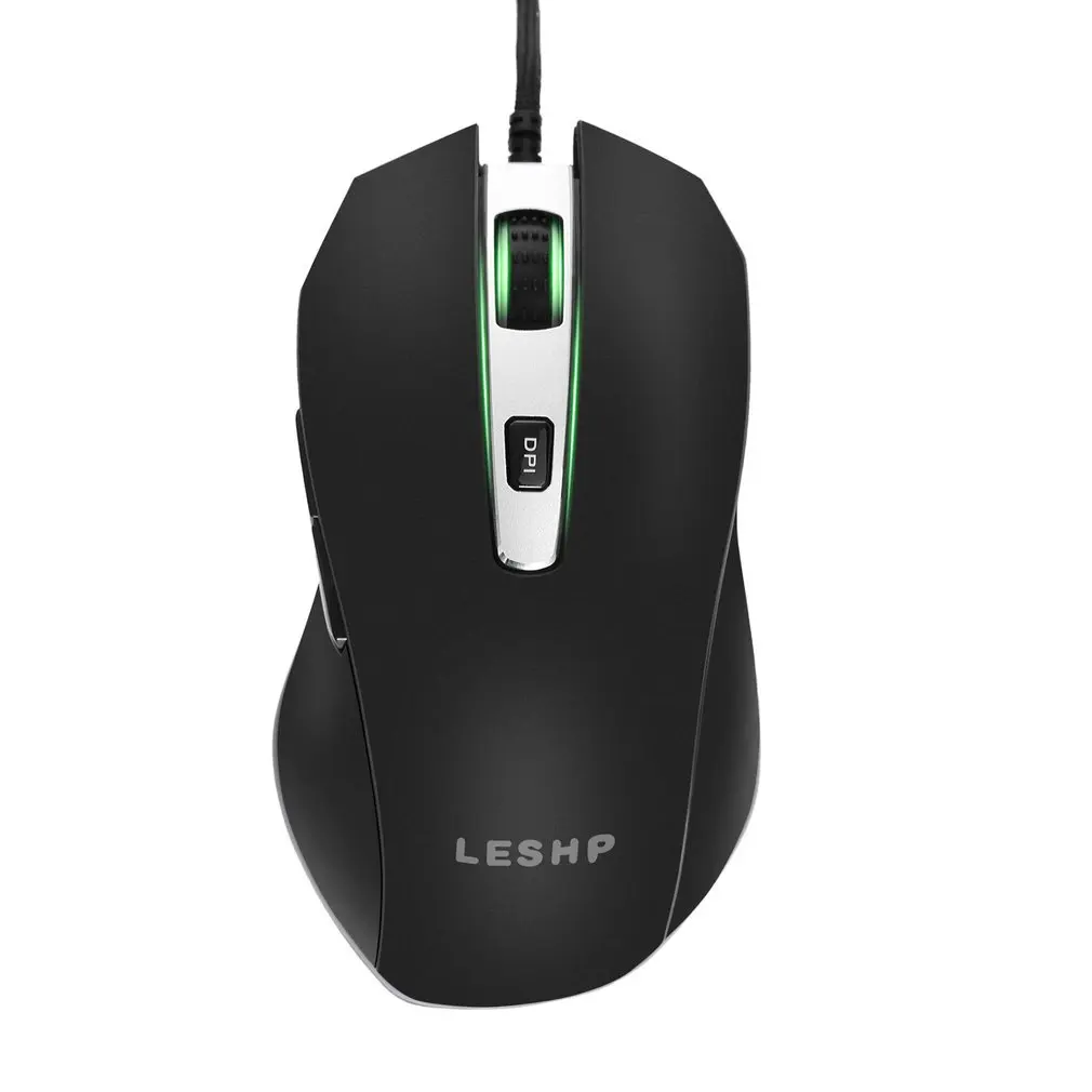 

LESHP Portable Lightweight Smooth Comfortable Long Life USB Interface Wired Seven Color Optical Breathing Gamer Gaming Mouse