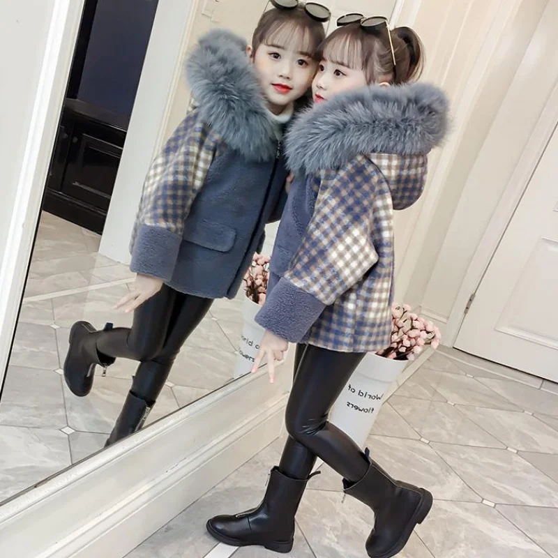 

2019 New Girls Autumn Winter Fashion Thick Warm Gray Cotton Jacket