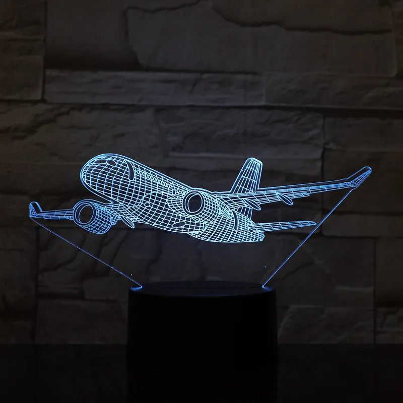 

Boeing War Plane Fighter-Aircraft 3D Night Lights Table lamp Multi Colors Military Jet Plane with USB Power Decor Gift