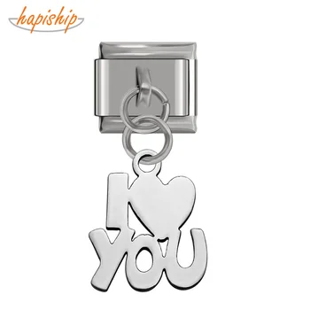 

Hapiship 2019 Original Daisy Cutting Polishing I Love You Italian Charm Fit 9mm Bracelet Stainless Steel Jewelry Making DJ114