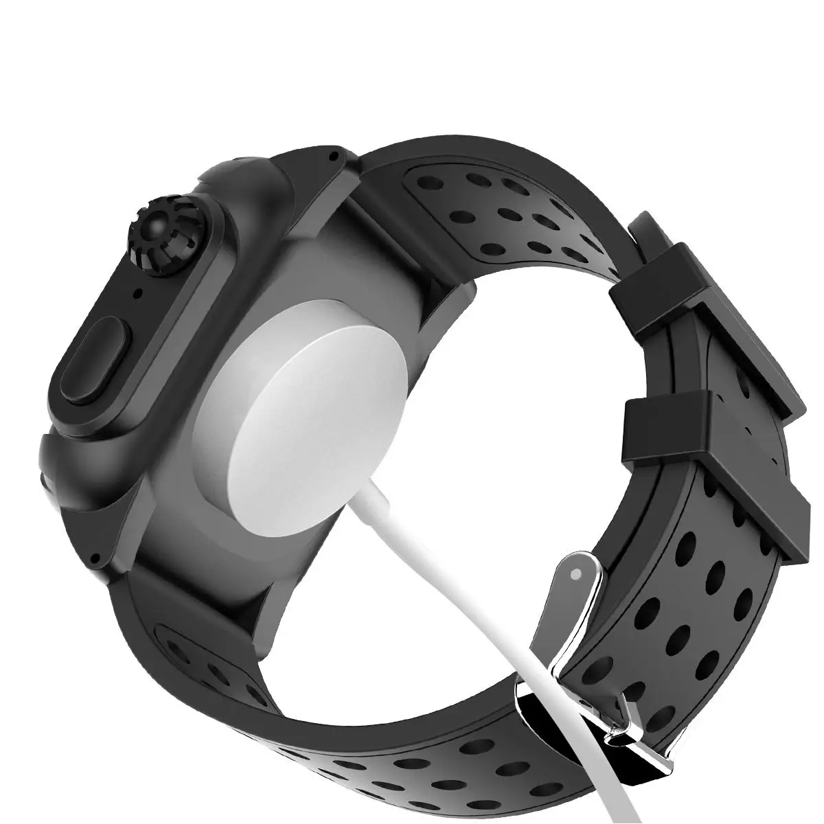Для Apple 44 мм iWatch Series 4 Водонепроницаемость в повседневных условиях корпус часов ударопрочный бампер корпус часов+ резиновый ремешок для часов для iWatch 4