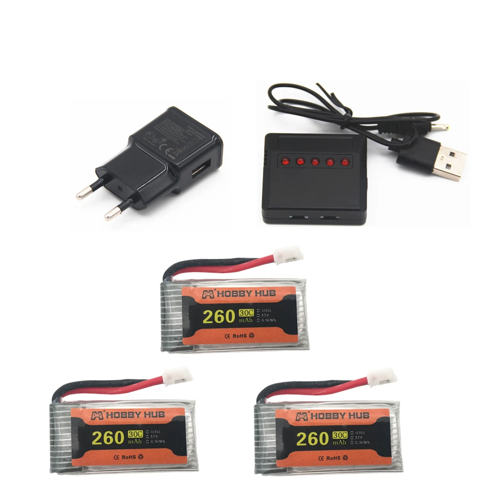 Батарея для JJRC H36 батарея 3,7 V 260mAh для E010 E011 E012 E013 Furibee F36 RC Квадрокоптер части 3,7 v Lipo батарея - Цвет: Зеленый