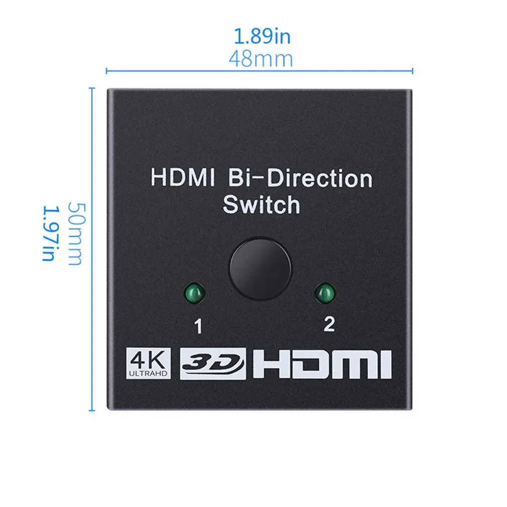 HDMI коммутатор 2 порта двунаправленный ручной коммутатор 2X1/1X2 HDMI концентратор-hdcp сквозной-Поддержка Ultra HD 4 K 3d 1080P