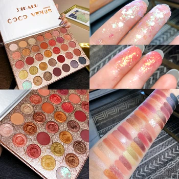 

Pro 35 Color Crystal Glitter Eyeshadow Palette Shimmer Matte Highlight Metallic Pigmented Eye Shadow Power Waterproof Eye Makeup