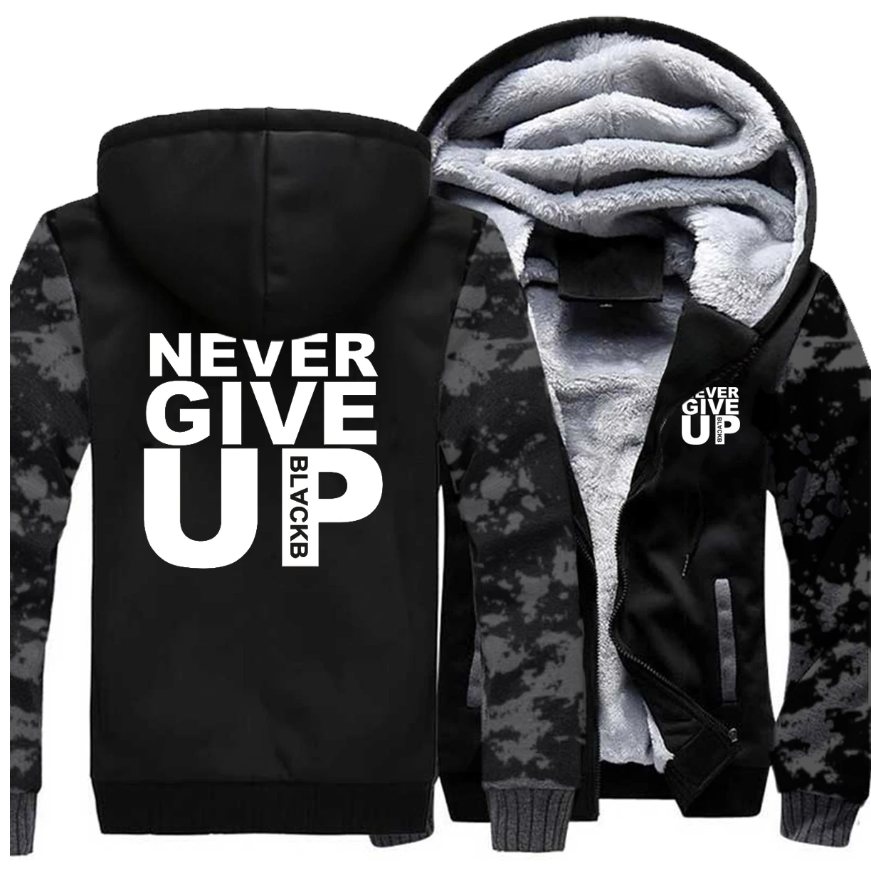 Толстовка с надписью Never Give Up, мужская куртка с надписью «You'll Never Walk Alone», Осень-зима, повседневная Толстая Мужская толстовка в стиле милитари - Цвет: Vintage Gray