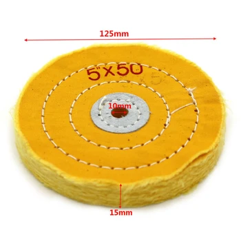 

5 Inch Cotton Polishing Buffs Muslin Yellow Buff Wheels Abrasive Grinding Discs