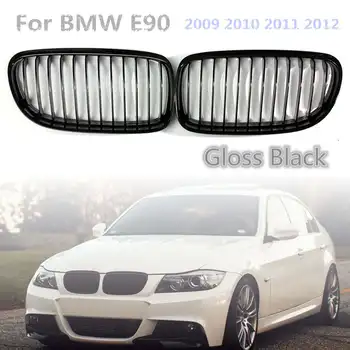 

1 Pair Gloss Black Car Baking Varnish Front Kidney Grille Grill For BMW E90 2009 2010 2011 2012 Car Styling