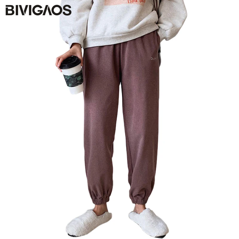 BIVIGAOS 2019 Осенние новые повседневные модные спортивные брюки женские шаровары