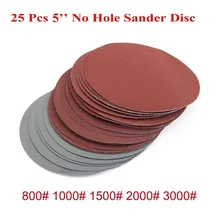 Disques abrasifs ronds, 5 ", 125mm, grain 800 – 3000, pour le ponçage et le polissage du bois, 25 pièces