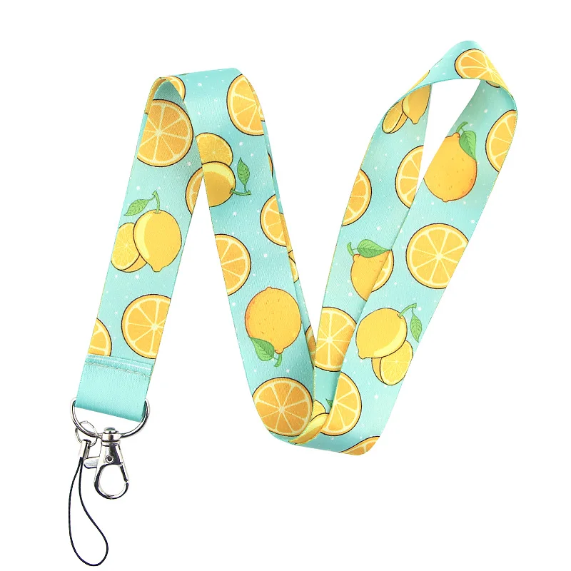 Homegaga Lemon Print Lanyard Cartoon Fruit Lanyards for Keys Phone Original ID Badge Holder Neck Strap Hang Rope D2446 | Дом и сад