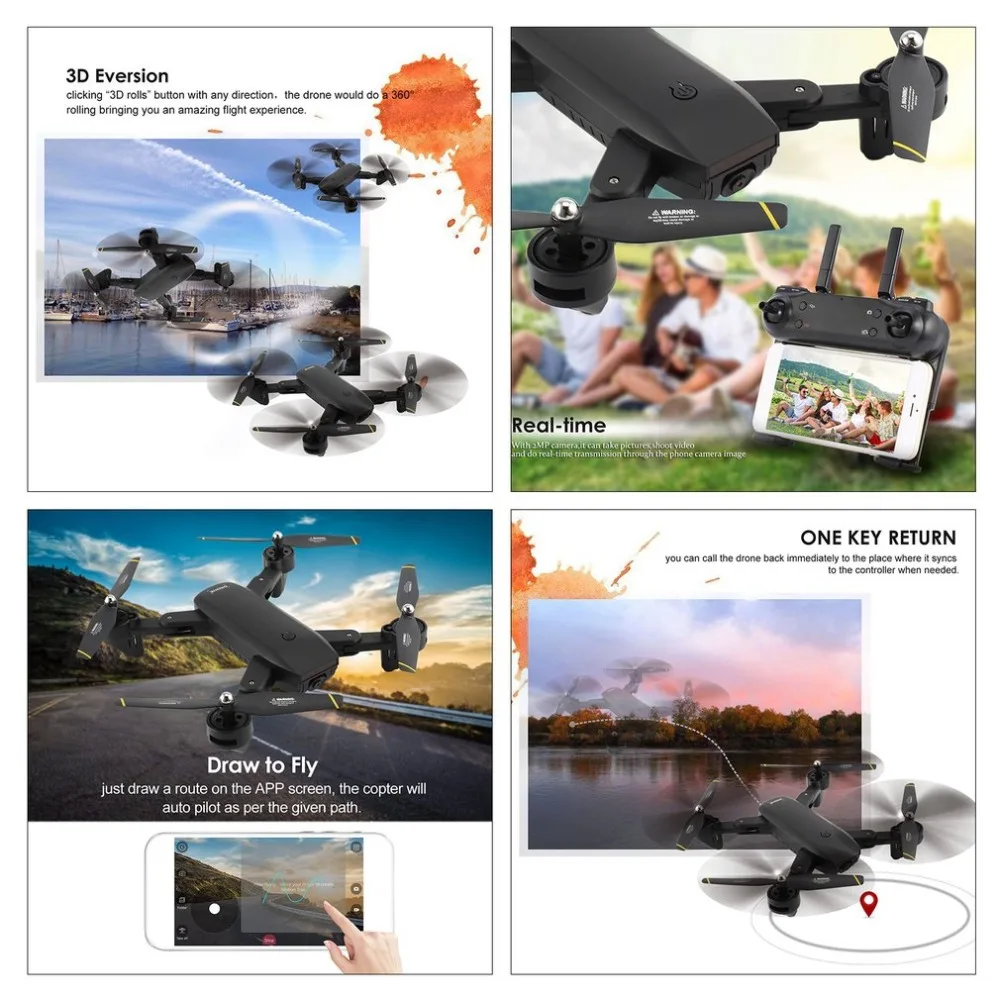 SG700 2,4G Радиоуправляемый Дрон складной Квадрокоптер с 720P HD Wifi FPV камерой оптическое позиционирование потока высота удержания Безголовый режим
