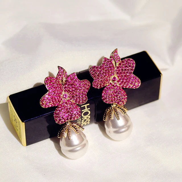 Bilincolor Colorful Cherry Micro Set Zircon Earrings - AliExpress