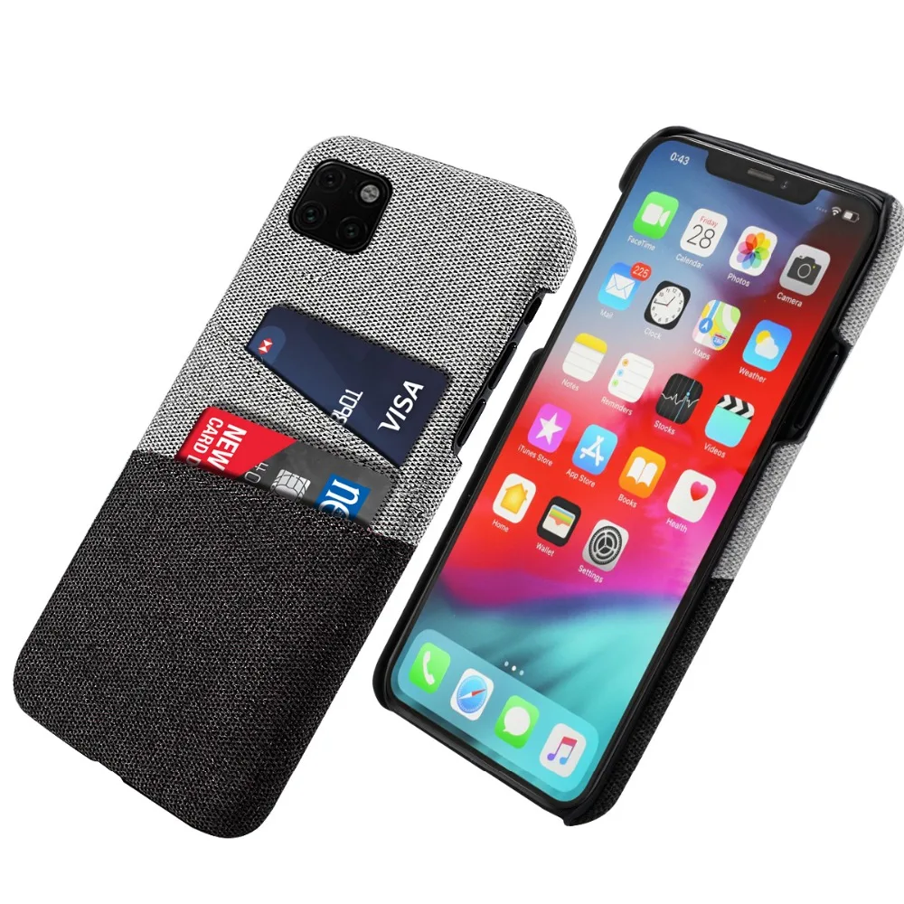 Для iphone 11 Pro Max 11 pro Чехол тонкий PC защитный матовый тканевый чехол для iphone 5 5S SE 6 6s 7 XR X XS Чехол кошелек для карт