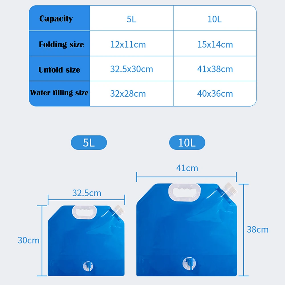 Outdoor Water Bags Foldable portable Drinking Camp Cooking Picnic BBQ Water Container Bag Carrier Car 5L/10L Tank