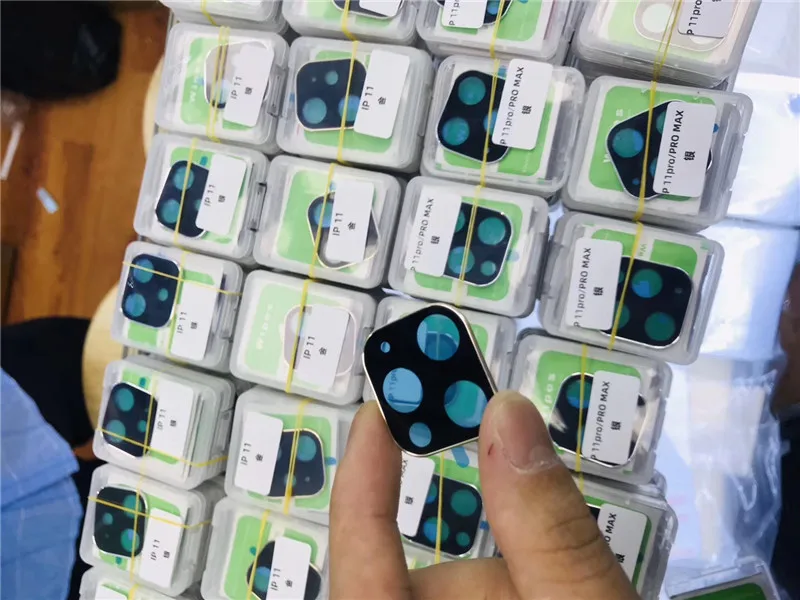 100 шт./лот полная задняя крышка объектива камеры протектор экрана для iPhone 11 Pro Max металлический объектив камеры закаленное защитная стеклянная пленка для экрана