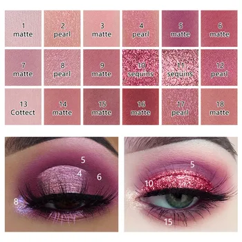 

Long Lasting Waterproof Eye Shadow Makeup Nude Shimmer Matte Glitter Mineral 18 Colors Eyeshadow Palette