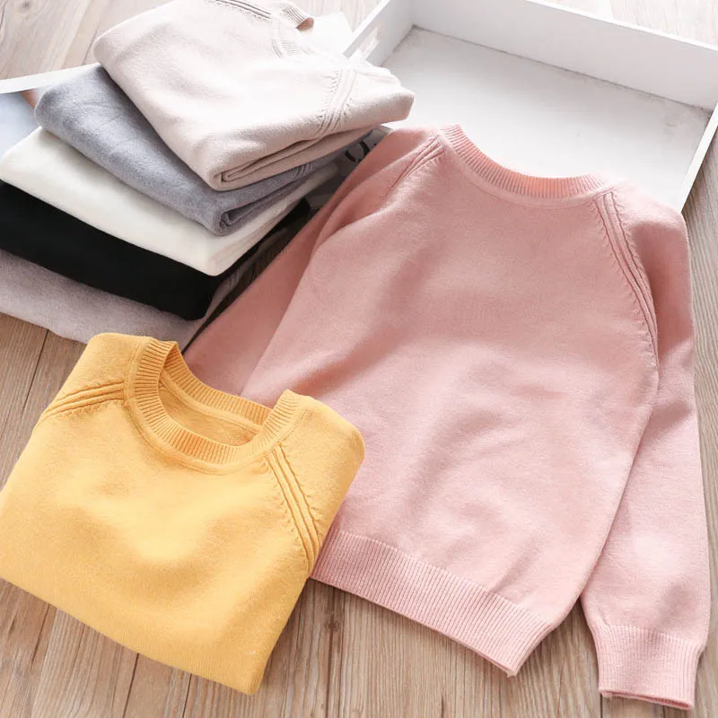 

Girls'Knitted Sweaters Fall and Winter 2019 Baby's Round-collar Pullover Knitted Sweaters and Children's Wear Wholesale