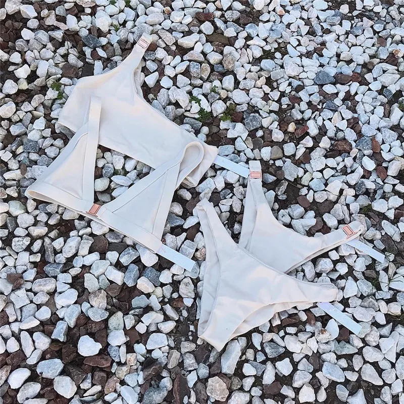 New Sexy Swimwear Women Swimsuit Bikinis Set Solid Bathing Suit Brazilian Bikini Beachwear Without Push Up Maillot De Bain Femme