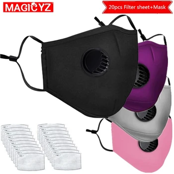 

Breathable Valve cotton Mask Anti PM2.5 MouthMask Washable Reusable Dust Mask 5 Layers Filter Anti Dust Fog Men Women Mask