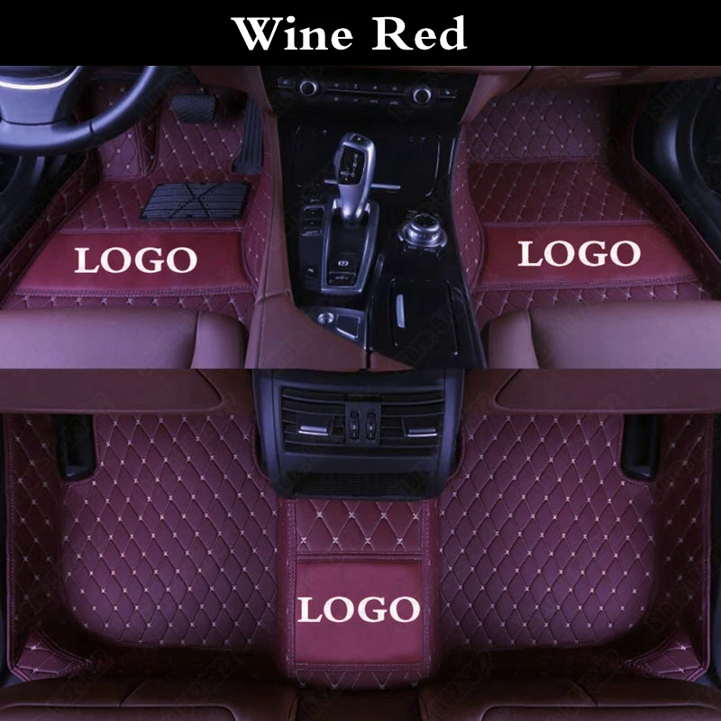 Car Floor Mats for Kia Rio Forte Niro Optima Ceed Soul Sportage Stinger Sedona Sorento K2 K3 Sedan Auto Rugs Liners Pad Wine Red |