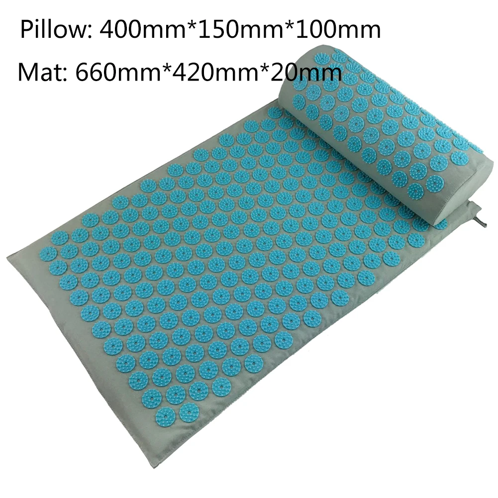 Portable Spike Acupressure Massager Mat Back Body Relaxation Stress Pain Relief Health Care Yoga Mat Acupuncture Mat Pillow - Цвет: Mat with Pillow