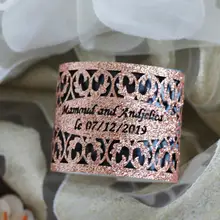 100 шт./лот, блестящее бумажное кольцо для салфетки, держатель на заказ для свадебной вечеринки, банкета, ужина, украшения для стола