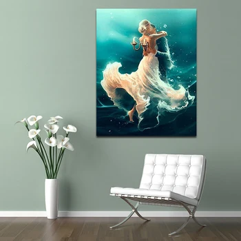 

DIY colorings pictures by numbers with The water lovers picture drawing Relief painting by numbers framed Home